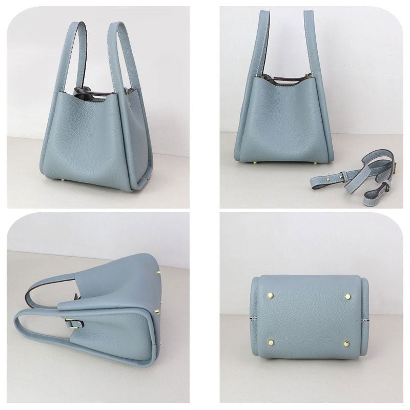 Leather Tote Bucket Bag Hobby Kit – Babylon Leather - Babylon LeatherBabylon LeatherSY18 - Haze Blue - White