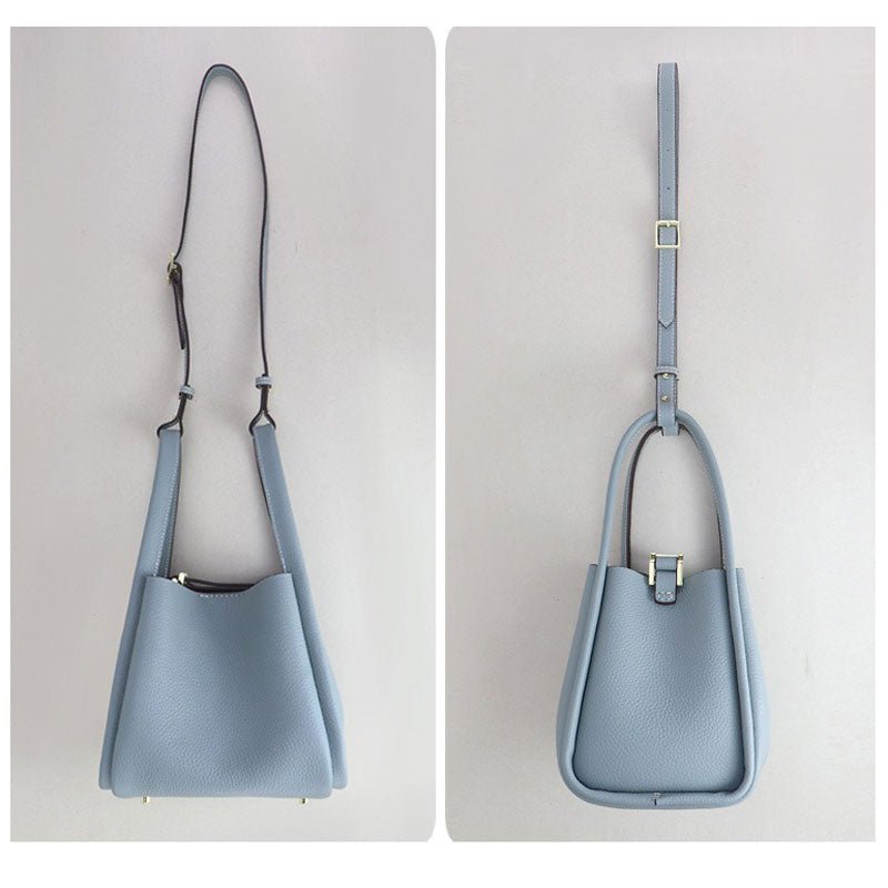 Leather Tote Bucket Bag Hobby Kit – Babylon Leather - Babylon LeatherBabylon LeatherSY18 - Haze Blue - White
