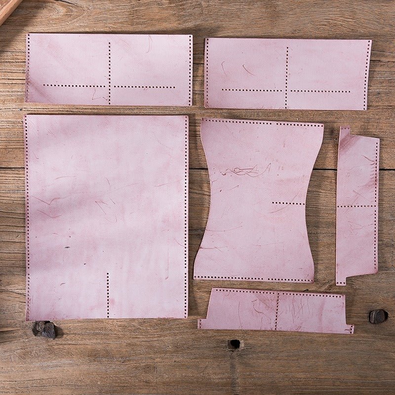 Leather Wallet DIY Kit Long Wallet – Babylon Leather - Babylon LeatherBabylon LeatherLZ09-Pink-Fog Wax Leather