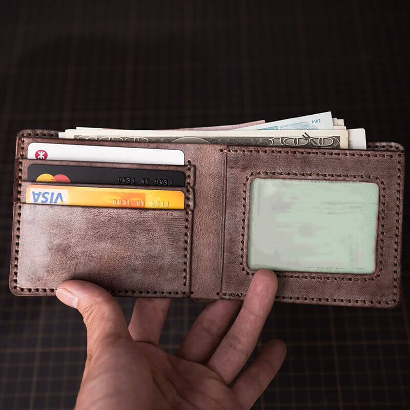 Leather Wallet DIY Mens Kit Fog Wax – Babylon Leather - Babylon LeatherBabylon LeatherLZ02 - Red - Card Slot