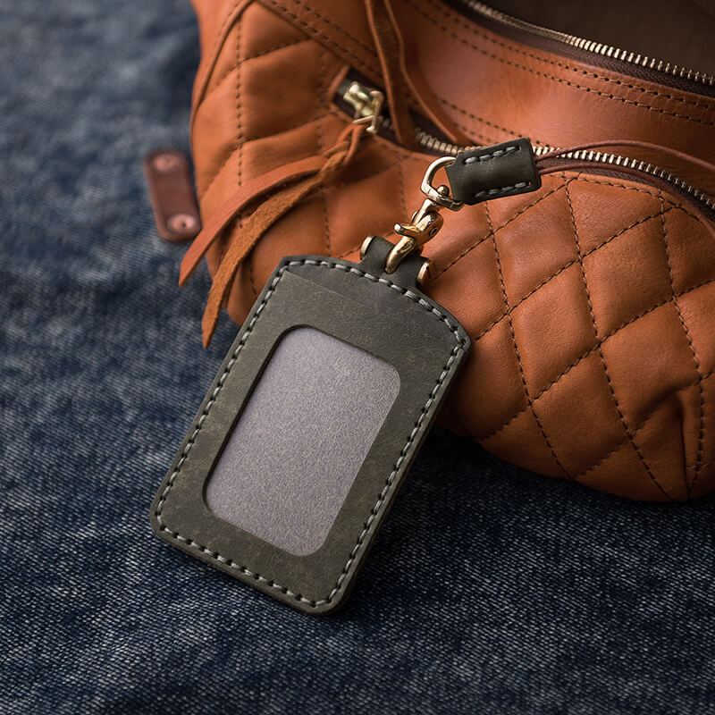 Leather Work Card Holder DIY Kit – Babylon Leather - Babylon LeatherBabylon LeatherLZ23 - Green - Distressed Nubuck Leather