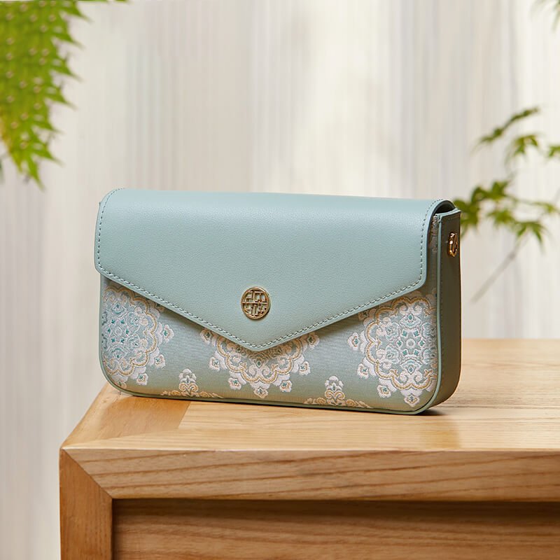 Letter of Light Leather and Silk Crossbody Bag – Babylon Leather - Babylon LeatherBabylon LeatherTX164-Green 3