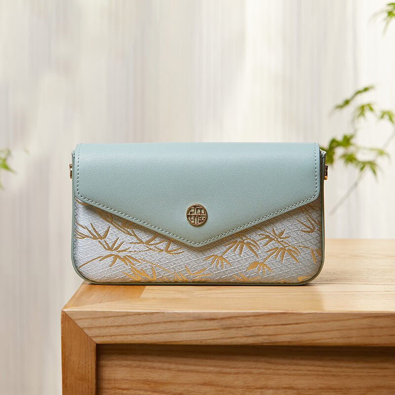 Letter of Light Leather and Silk Crossbody Bag – Babylon Leather - Babylon LeatherBabylon LeatherTX164-Green 3