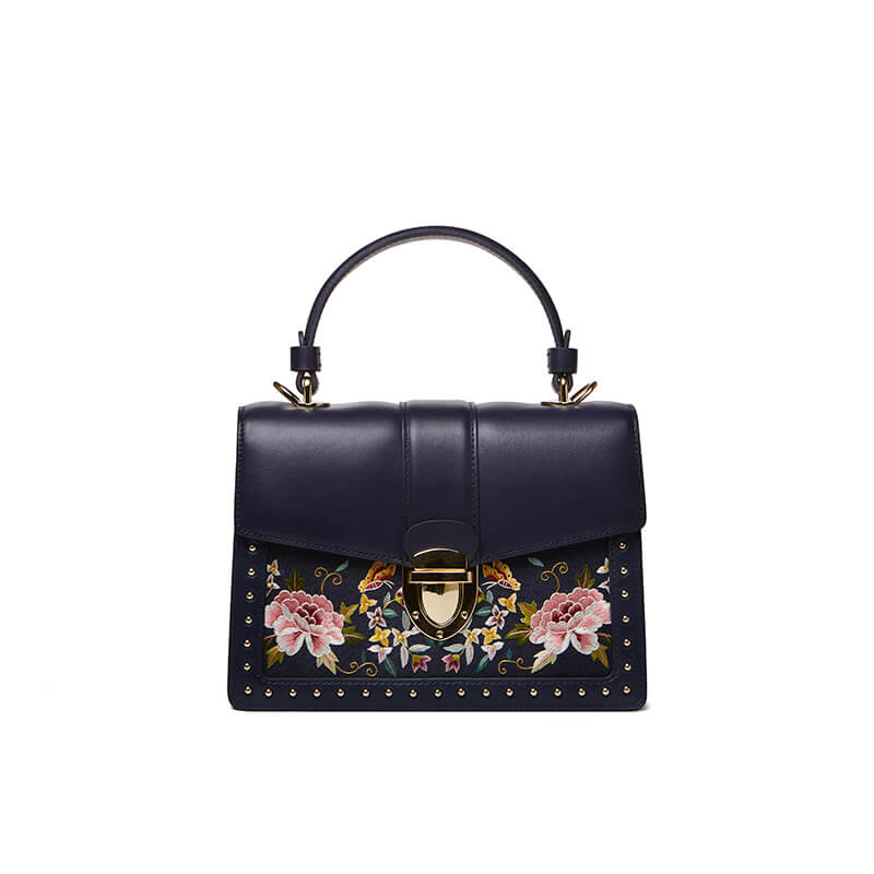 Light After Dusk Leather Embroidery Crossbody Messenger Bag – Babylon Leather - Babylon LeatherBabylon LeatherTX151-Dark Blue