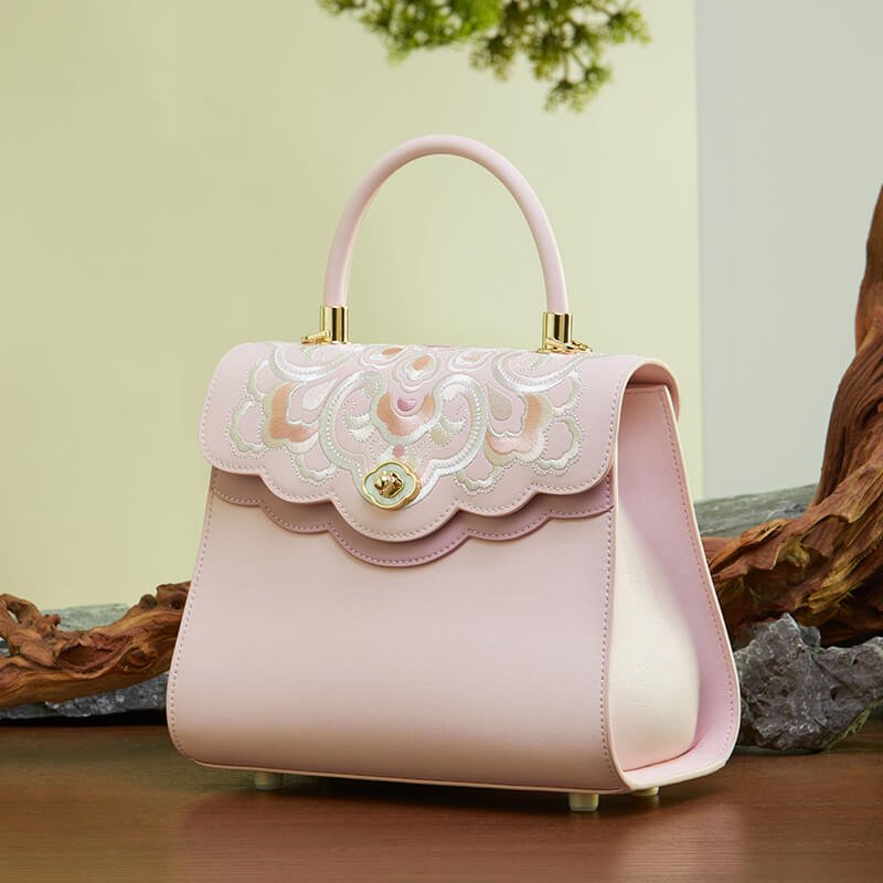Light in Blooming Calm Leather and Silk Handbag – Babylon Leather - Babylon LeatherBabylon LeatherTX141-Pink