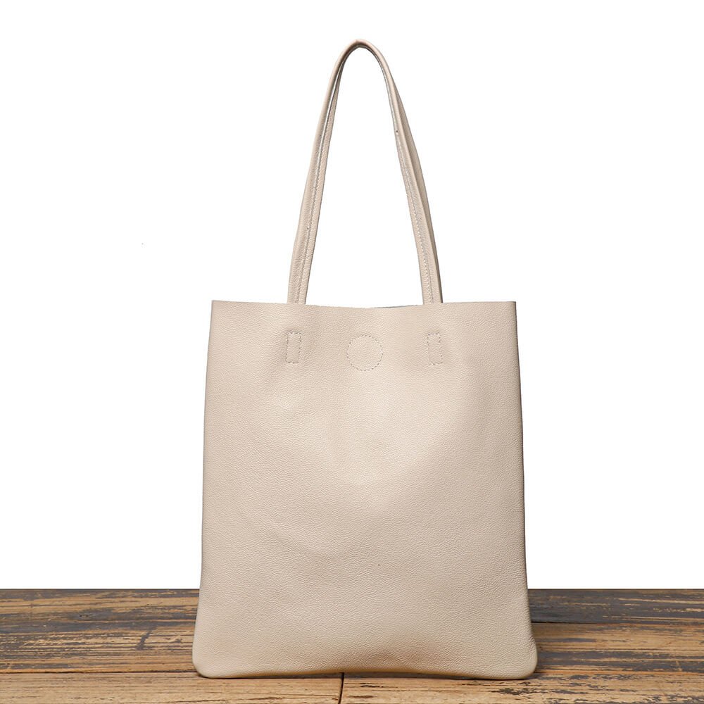 Lightweight Everyday Minimalist Top - Grain Leather Tote Bag – Babylon Leather - Babylon LeatherBabylon LeatherLJ146-White