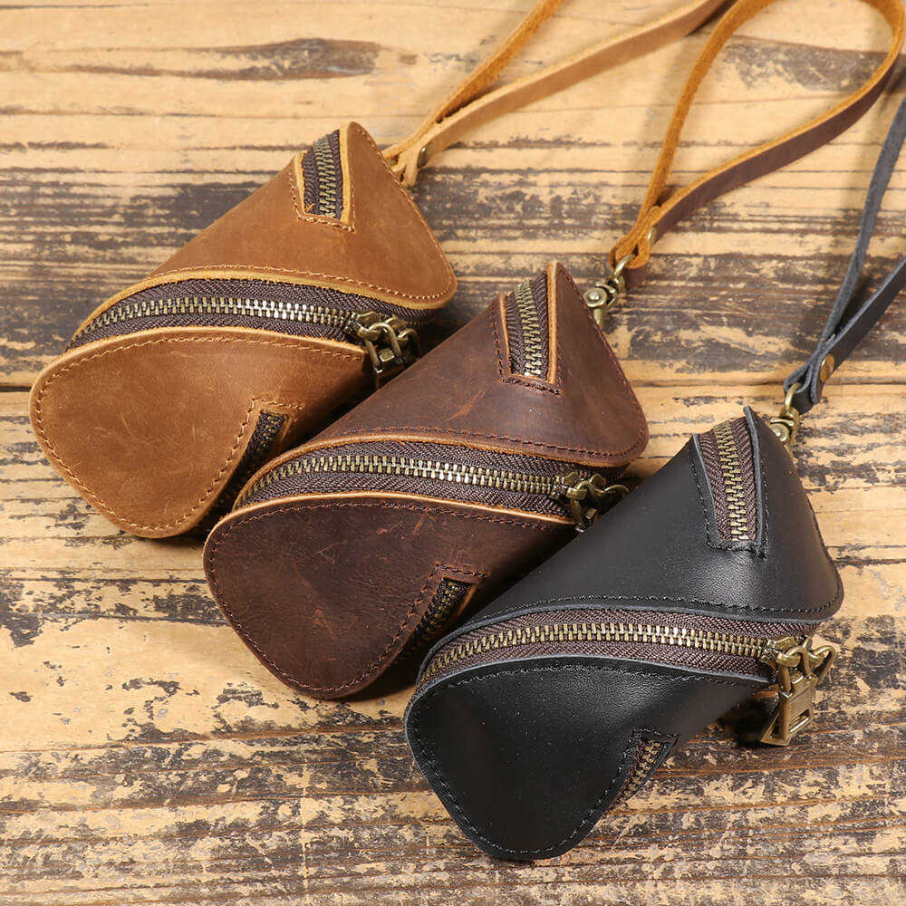 Lightweight Hand Top - Grain Leather Zipper Key Holder Mini Pouch – Babylon Leather - Babylon LeatherBabylon LeatherLJ134-Brown