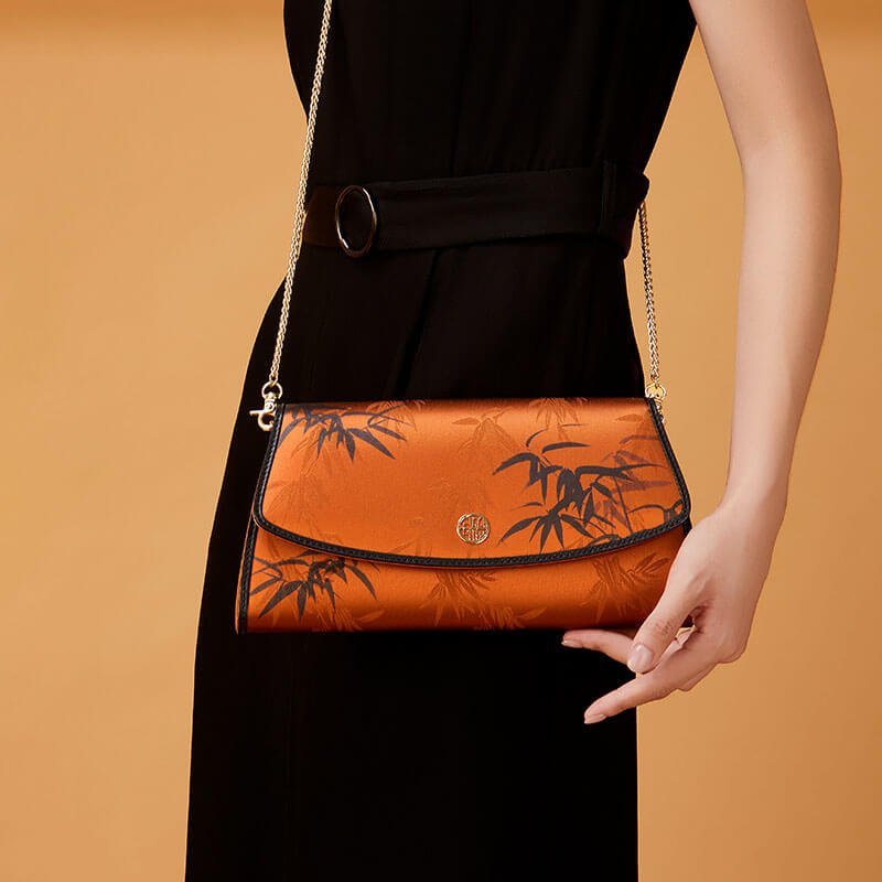 Lightweight Luxury Silk Clutch Bag – Babylon Leather - Babylon LeatherBabylon LeatherTX036-Brown