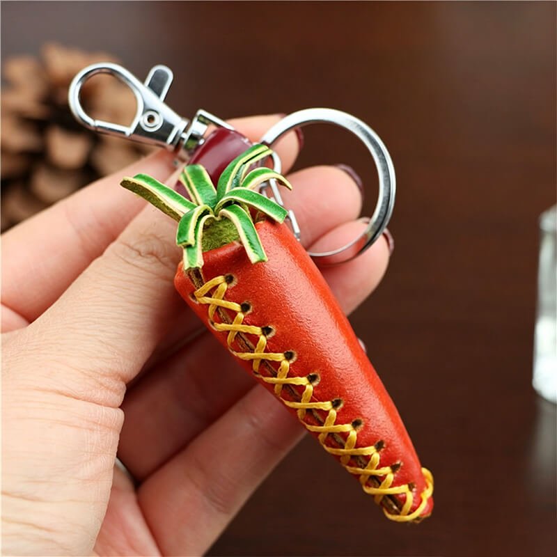 Little Carrot Leather Bag Charm – Babylon Leather - Babylon LeatherBabylon LeatherLLZ95-Orange