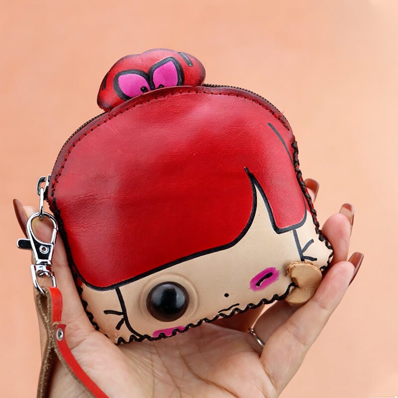 Little Girl Leather Coin Purse – Babylon Leather - Babylon LeatherBabylon LeatherLLZ136-Red