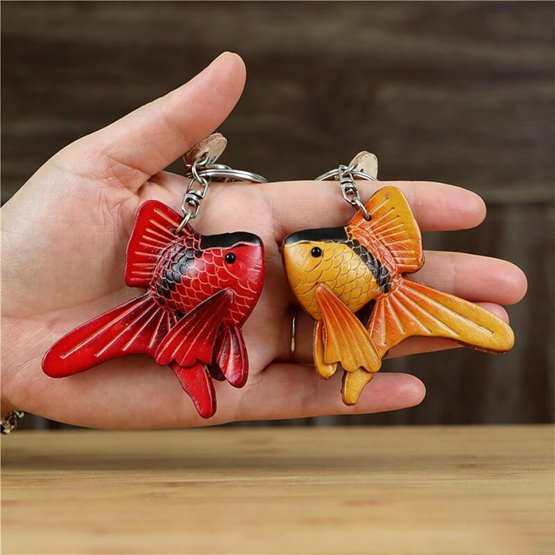 Little Goldfish Leather Bag Charm – Babylon Leather - Babylon LeatherBabylon LeatherLLZ110-1-Red