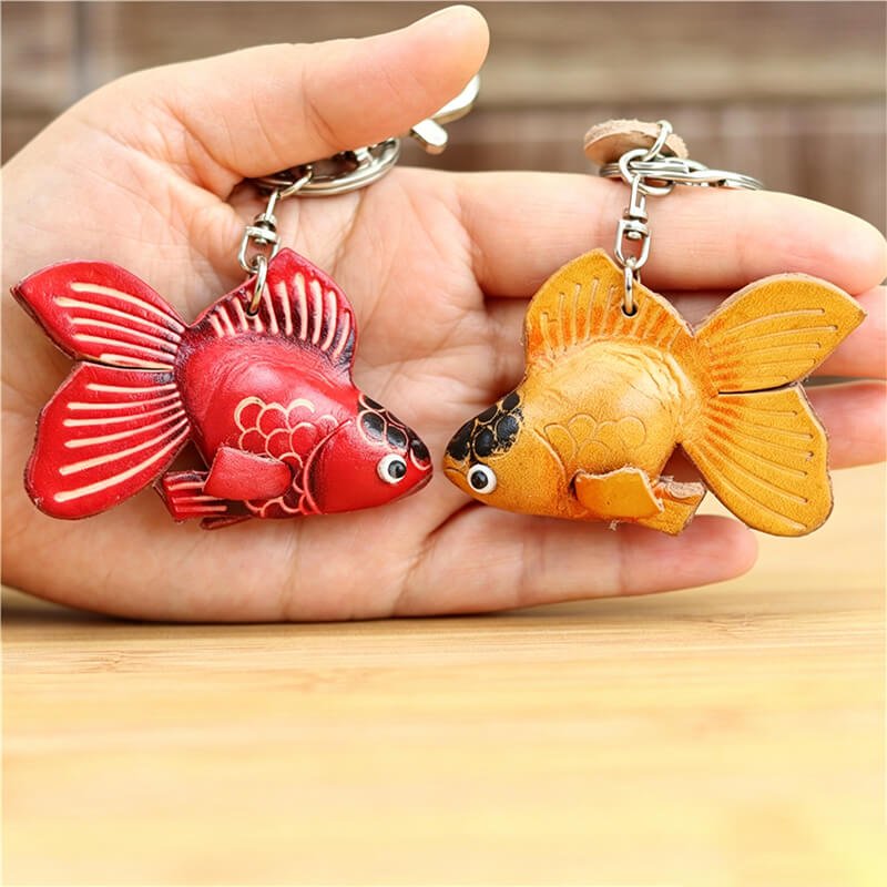 Little Goldfish Leather Bag Charm – Babylon Leather - Babylon LeatherBabylon LeatherLLZ110-1-Red