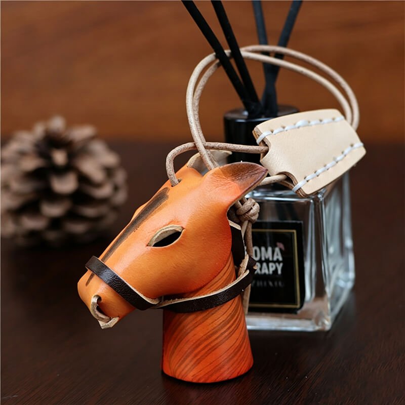 Little Horse Leather Bag Charm – Babylon Leather - Babylon LeatherBabylon LeatherLLZ131-Orange-Leather Cord