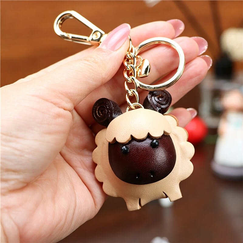 Little Lamb Leather Bag Charm – Babylon Leather - Babylon LeatherBabylon LeatherLLZ06-Metal Buckle Style-Coffee