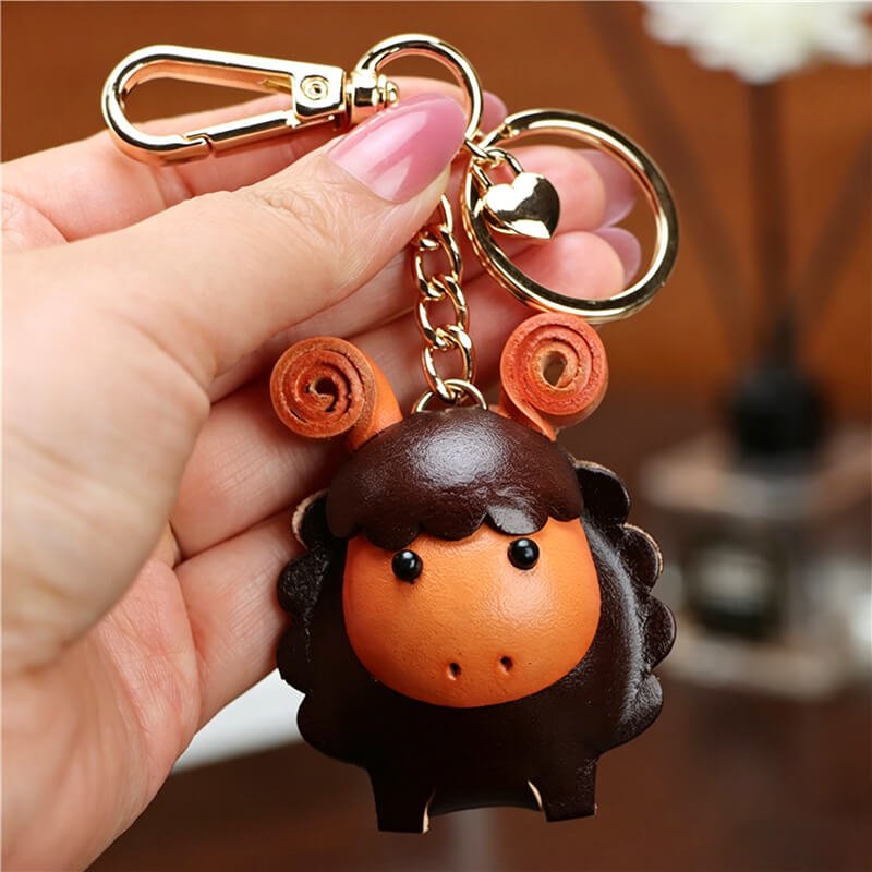 Little Lamb Leather Bag Charm – Babylon Leather - Babylon LeatherBabylon LeatherLLZ06-Metal Buckle Style-Orange
