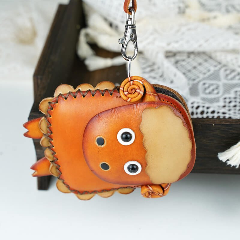 Little Lamb Shape Leather Charm Keychain – Babylon Leather - Babylon LeatherBabylon LeatherLL86-Brown
