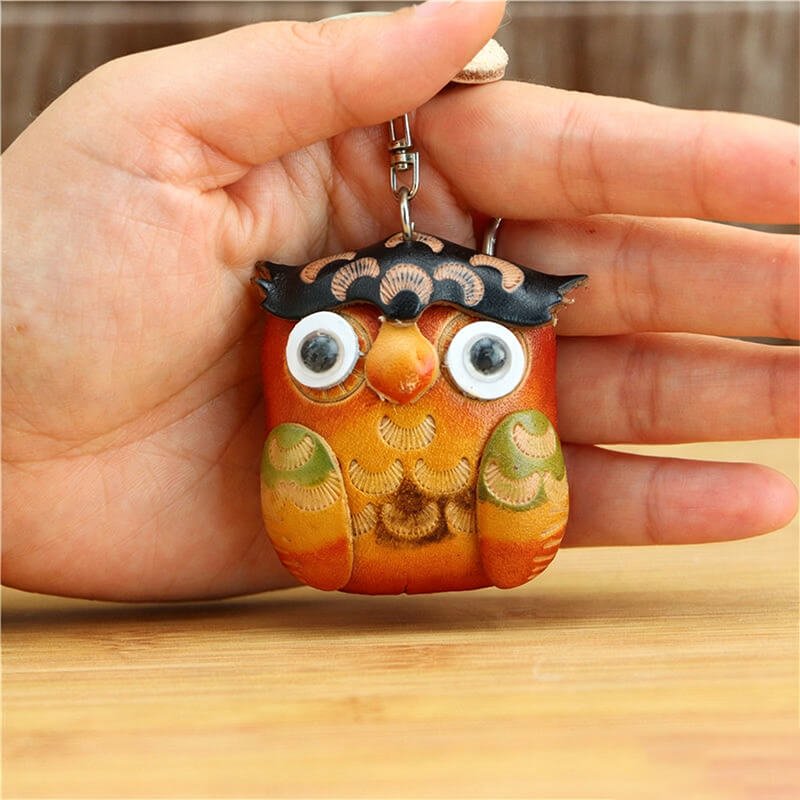 Little Owl Leather Bag Charm – Babylon Leather - Babylon LeatherBabylon LeatherLLZ114-Brown