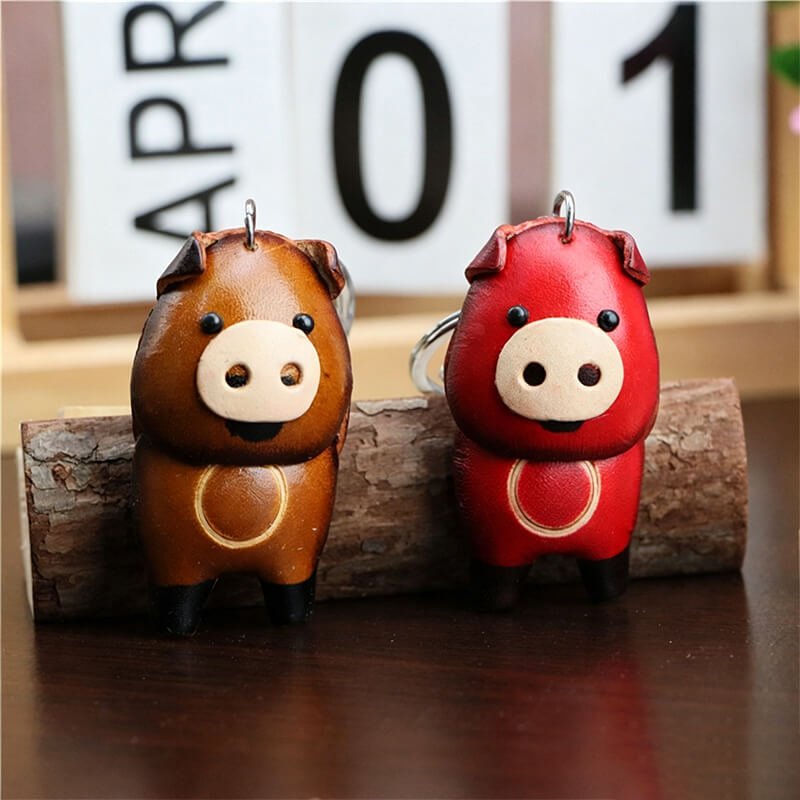 Little Pig Leather Bag Charm – Babylon Leather - Babylon LeatherBabylon LeatherLLZ94-Red