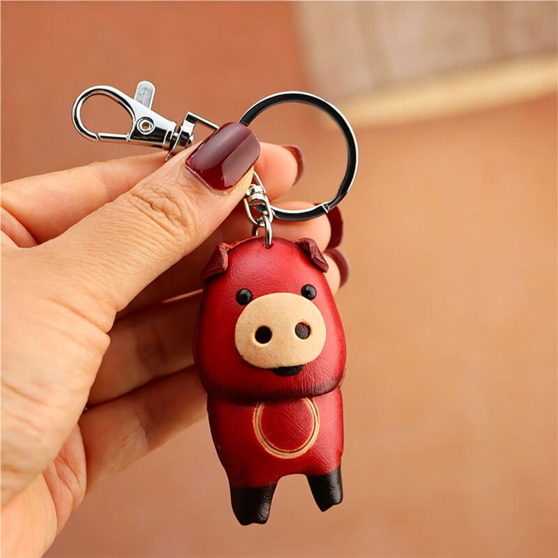 Little Pig Leather Bag Charm – Babylon Leather - Babylon LeatherBabylon LeatherLLZ94-Red