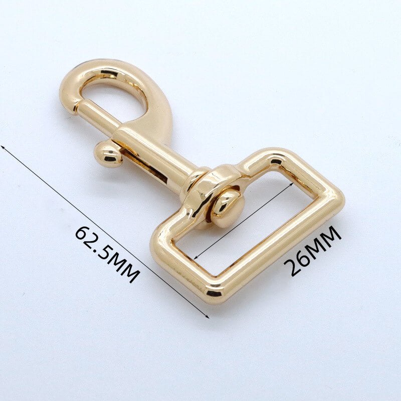 Lobster Clasp with Rectangular Eye - Babylon Leather - Babylon LeatherBabylon LeatherJY06-Gold-26mm