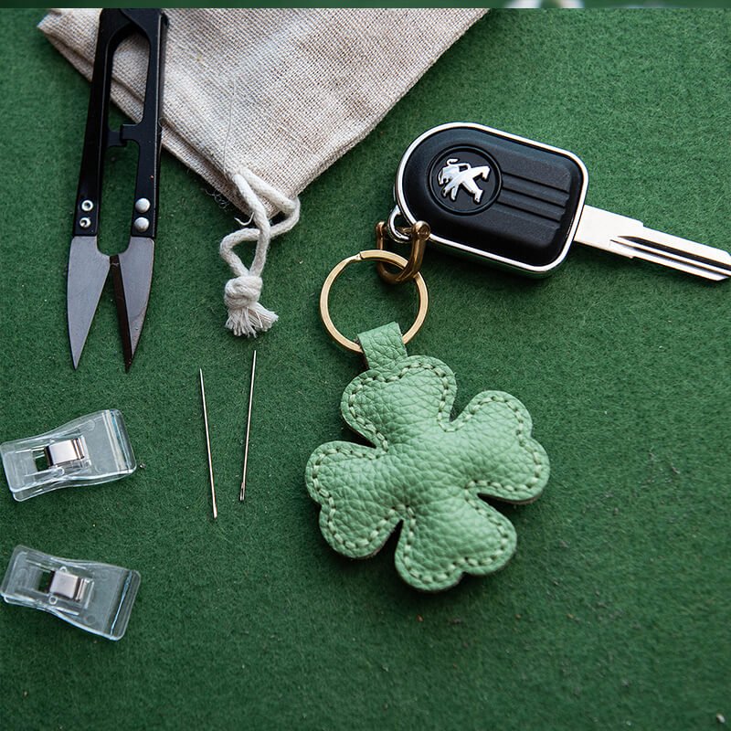 Lucky Clover Charm DIY Leather Kit – Babylon Leather - Babylon LeatherBabylon LeatherLZ58-Blue