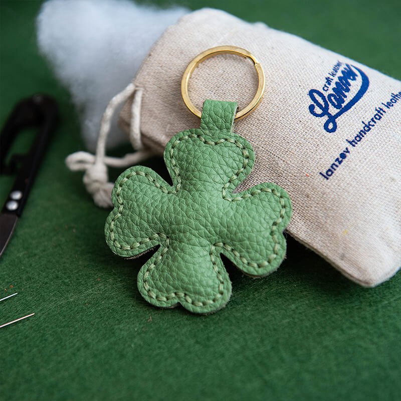 Lucky Clover Charm DIY Leather Kit – Babylon Leather - Babylon LeatherBabylon LeatherLZ58-Blue