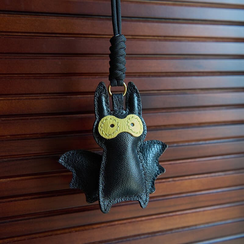 Lucky Masked Bat Lambskin Bag Charm DIY Kit – Babylon Leather - Babylon LeatherBabylon LeatherLZ98-Black
