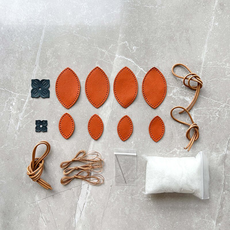 Lucky Persimmon Leather Charm DIY Kit – Babylon Leather - Babylon LeatherBabylon LeatherSG05-With Lanyard-1 Large & 1 Small