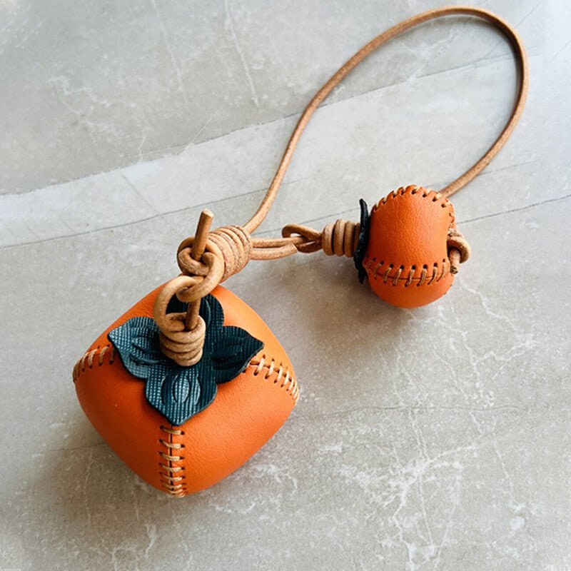 Lucky Persimmon Leather Charm DIY Kit – Babylon Leather - Babylon LeatherBabylon LeatherSG05-With Lanyard-1 Large & 1 Small