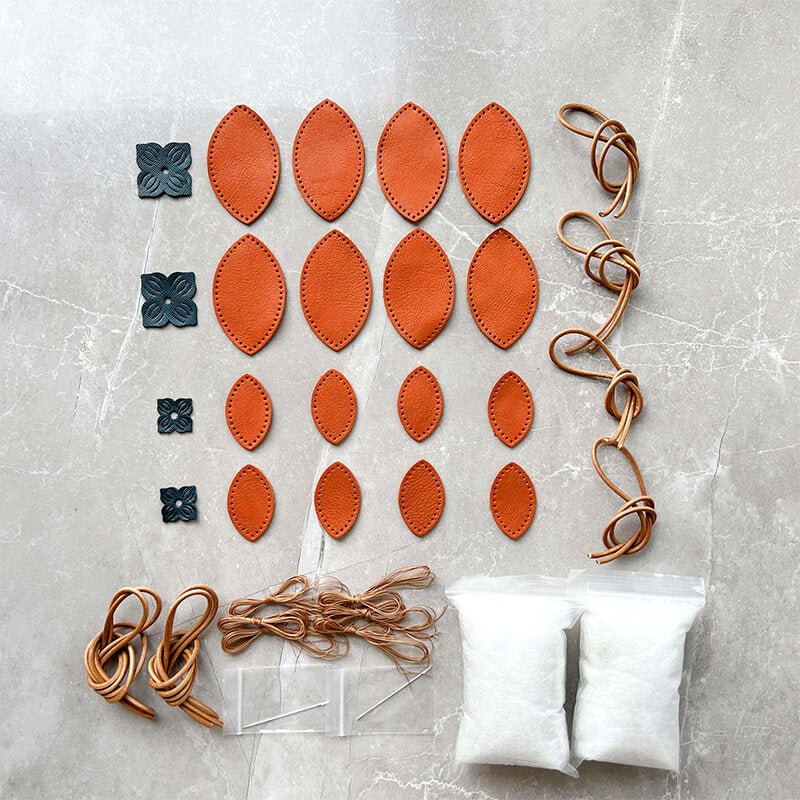 Lucky Persimmon Leather Charm DIY Kit – Babylon Leather - Babylon LeatherBabylon LeatherSG05-With Lanyard-2 Large & 2 Small