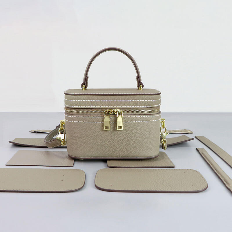 Lunch Handbag DIY Leather Kit – Babylon Leather - Babylon LeatherBabylon LeatherSY103 - Khaki - White