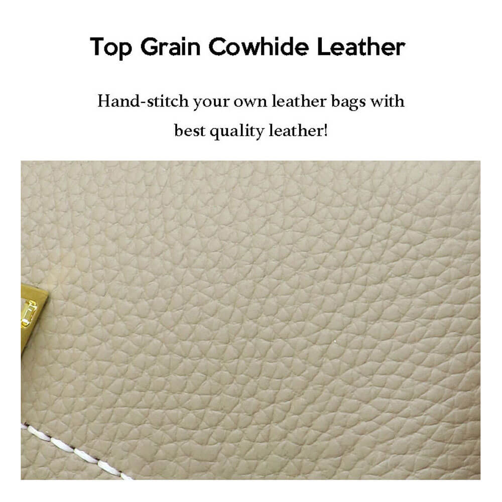 Lunch Handbag DIY Leather Kit – Babylon Leather - Babylon LeatherBabylon LeatherSY103 - Khaki - White