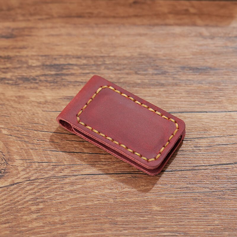 Magnetic Leather Bookmark Money Clip – Babylon Leather - Babylon LeatherBabylon LeatherAN09-Wine Red