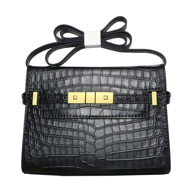 Manhattan - Style Leather Bag DIY Kit with Crocodile Pattern Leather – Babylon Leather - Babylon LeatherBabylon LeatherSY41 - Crocodile - Black - Color - Matched