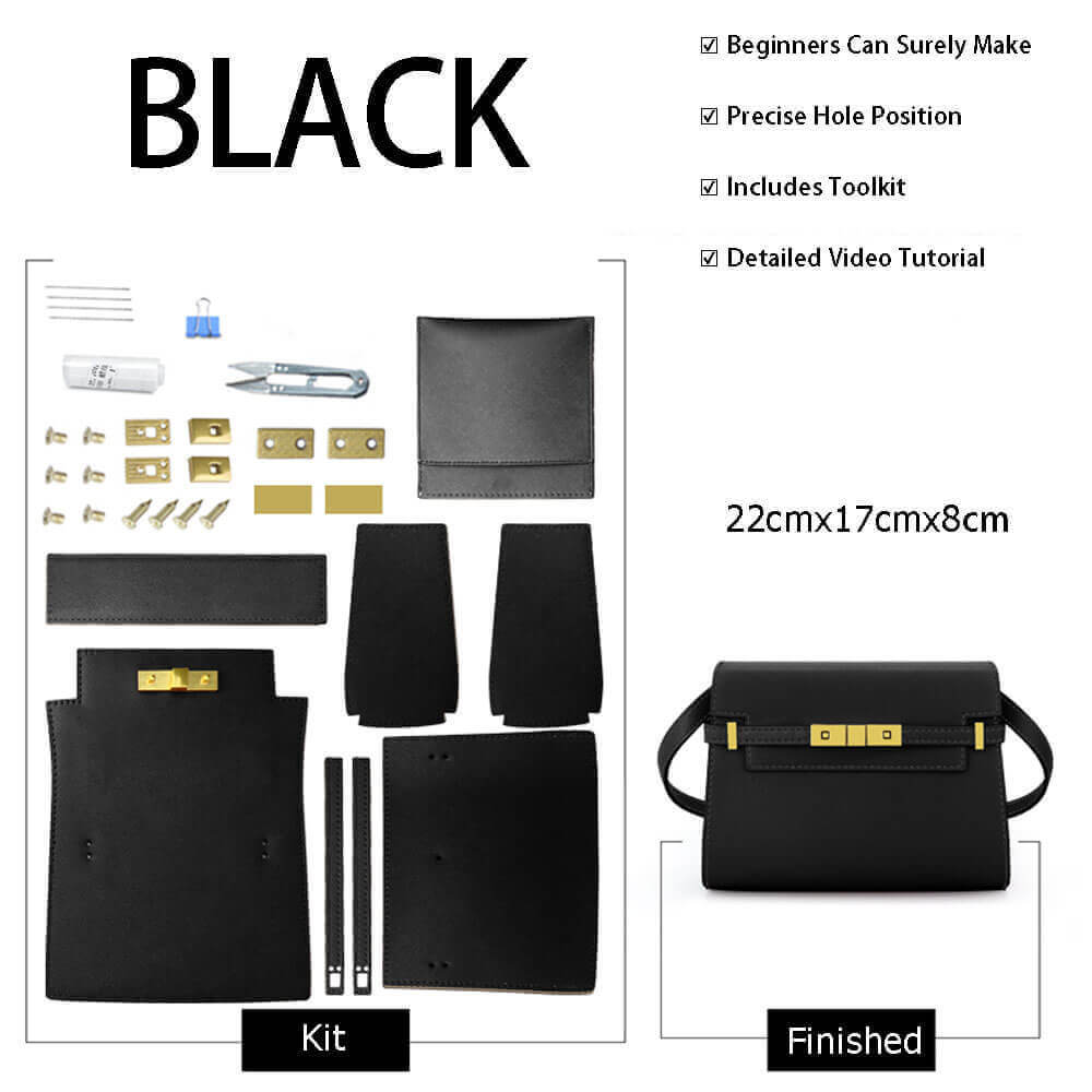 Manhattan - Style Leather Bag DIY Kit with Epsom Leather – Babylon Leather - Babylon LeatherBabylon LeatherSY41-Epsom-Black-Color-Matched
