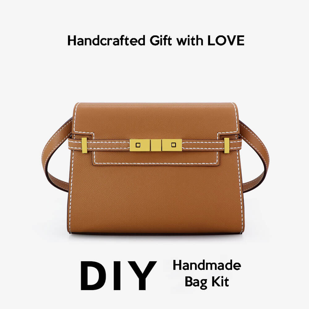 Manhattan - Style Leather Bag DIY Kit with Epsom Leather – Babylon Leather - Babylon LeatherBabylon LeatherSY41 - Epsom - Caramel - White