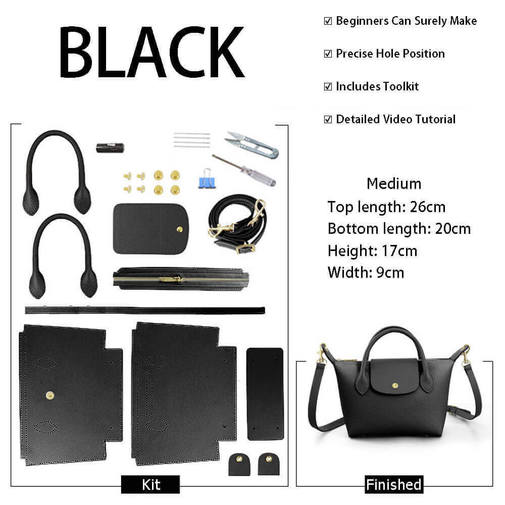 Medium Le Pliage DIY Kit – Babylon Leather - Babylon LeatherBabylon LeatherSY88-Black-Color-Matched