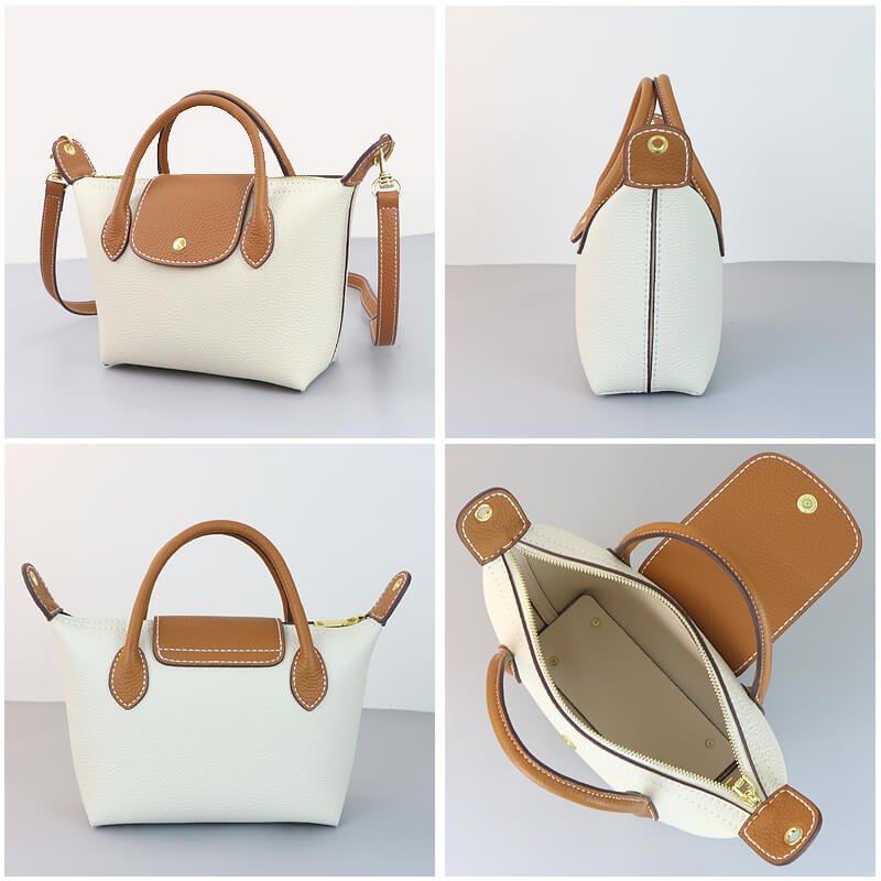 Medium Le Pliage DIY Kit – Babylon Leather - Babylon LeatherBabylon LeatherSY88 - Caramel & White - White