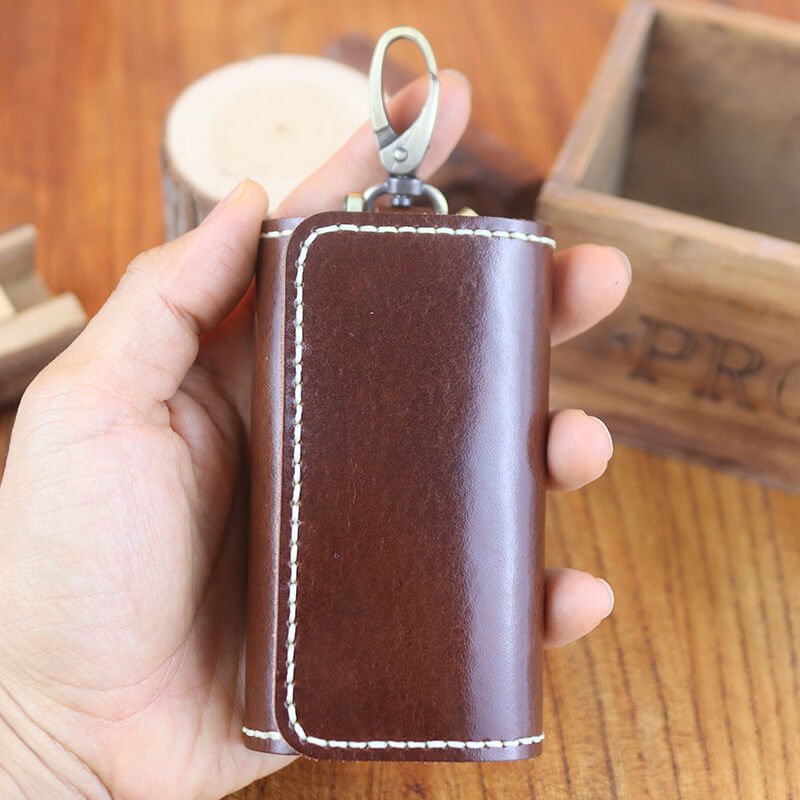 Men's Belt-Loop Key Case Veg Tanned Leather DIY Kit – Babylon Leather - Babylon LeatherBabylon LeatherCY66-Coffee-With Hook