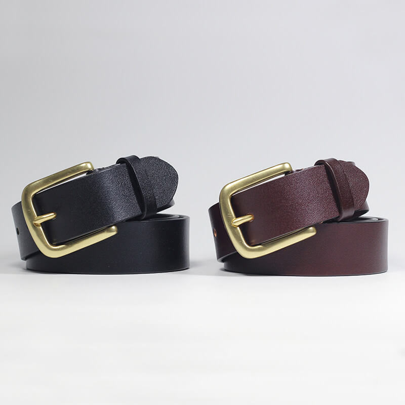 Men's Brass Buckle Belt Top Grain Leather DIY Kit – Babylon Leather - Babylon LeatherBabylon LeatherCY26-Brown-41"  105 cm