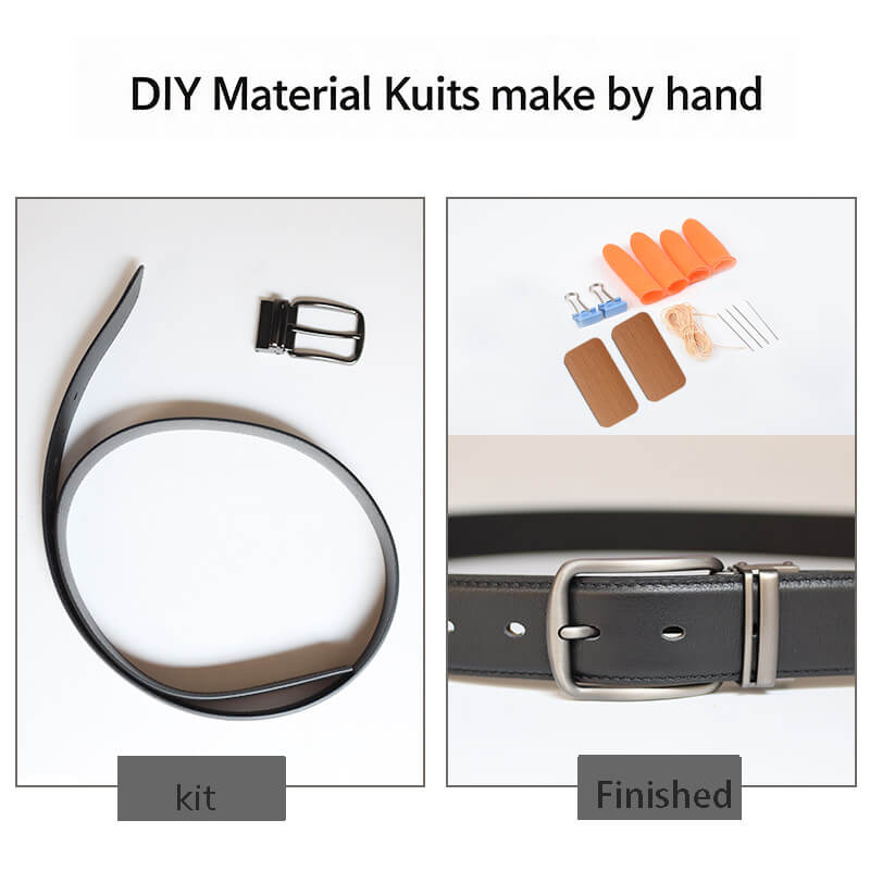 Men's Casual Buckle Belt Top Grain Leather DIY Kit – Babylon Leather - Babylon LeatherBabylon LeatherCY28-Black-Matte Buckle-41"  105 cm