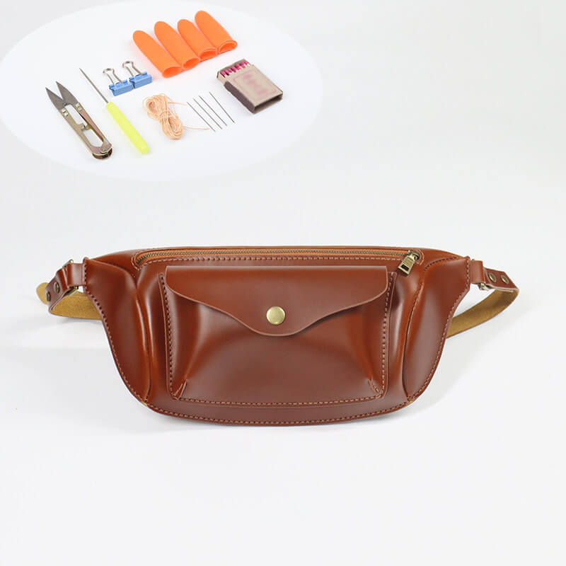 Men's Chest Sling Bag Top Grain Leather DIY Kit – Babylon Leather - Babylon LeatherBabylon LeatherCY07-Brown