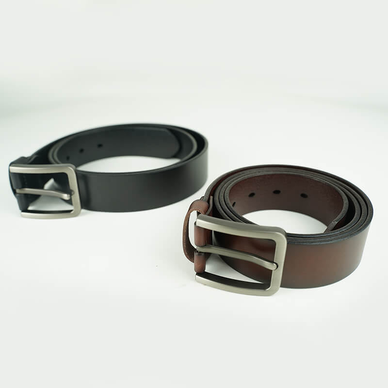 Men's Full-Grain Leather Belt with Stainless Steel Buckle – Babylon Leather - Babylon LeatherBabylon LeatherLB07-Brown-47.2"  120 cm
