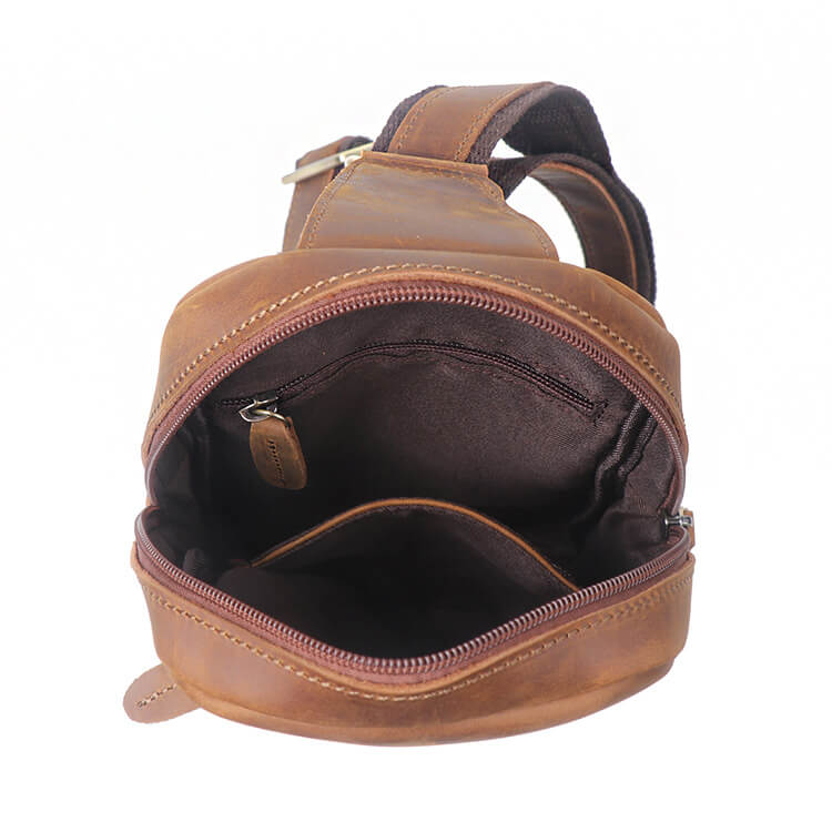 Men’s Genuine Leather Crossbody Sling Bag – Babylon Leather - Babylon LeatherBabylon LeatherLJ012 - Brown