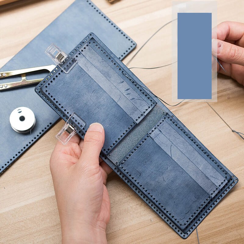 Mens Leather Wallet Leathercraft DIY Kit – Babylon Leather - Babylon LeatherBabylon LeatherLZ06 - Black - Fog Wax Leather