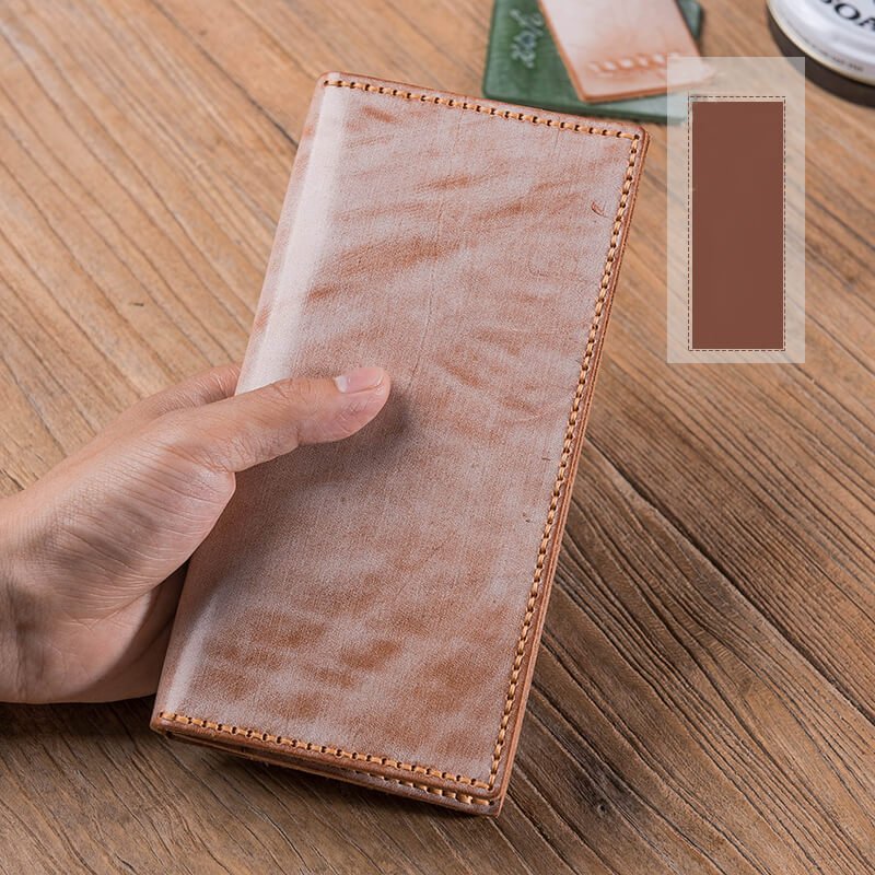 Mens Long Wallet DIY Leather Kit – Babylon Leather - Babylon LeatherBabylon LeatherLZ11 - Red - Fog Wax Leather