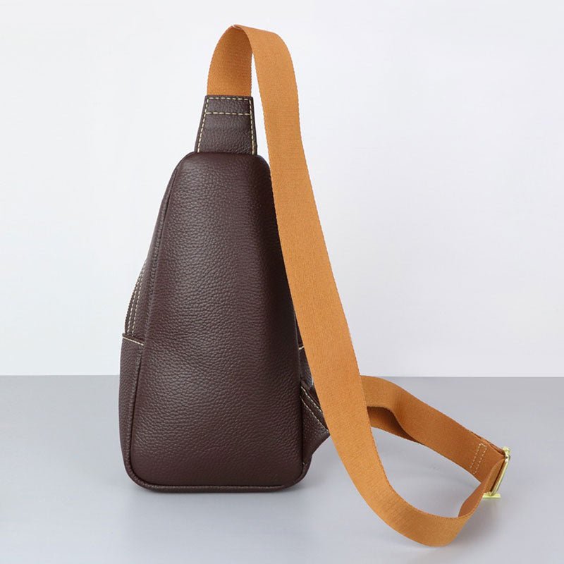 Men’s Lychee Pattern Leather Sling Bag DIY Kit – Babylon Leather - Babylon LeatherBabylon LeatherSY25 - Matching Color - Lychee Pattern Leather - Brown