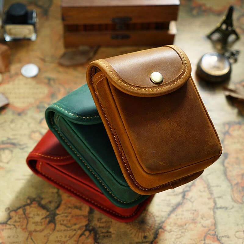 Men's Mini Belt Pouch for Coins Keys – Babylon Leather - Babylon LeatherBabylon LeatherAN64-Brown