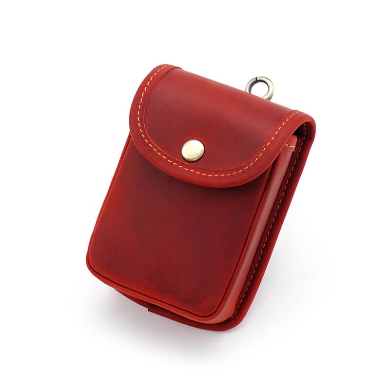 Men's Mini Belt Pouch for Coins Keys – Babylon Leather - Babylon LeatherBabylon LeatherAN64-Wine Red