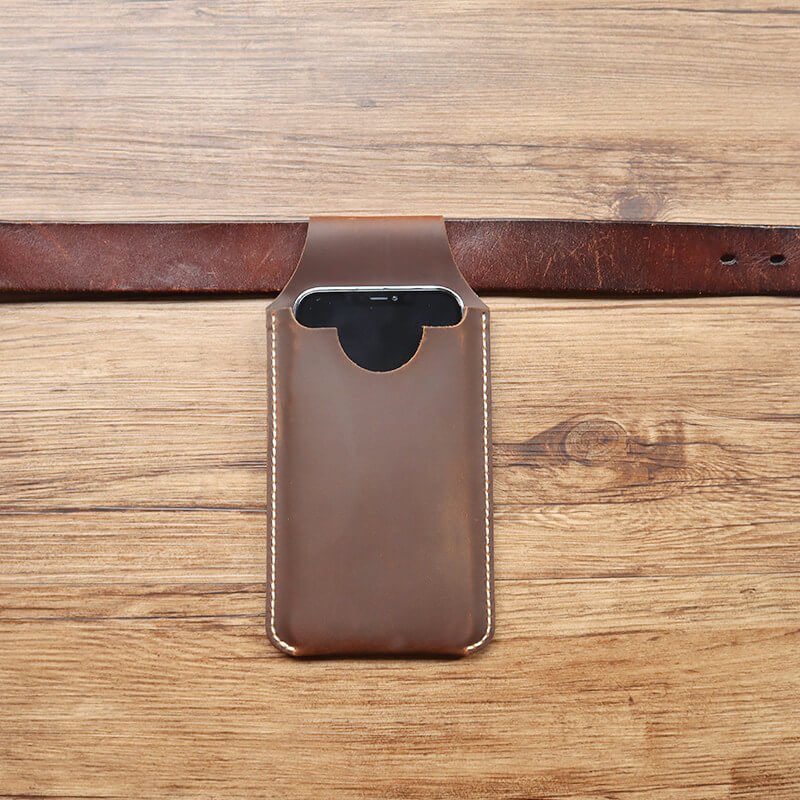 Men's Phone Holster Crazy Horse Leather DIY Kit – Babylon Leather - Babylon LeatherBabylon LeatherCY52-Brown